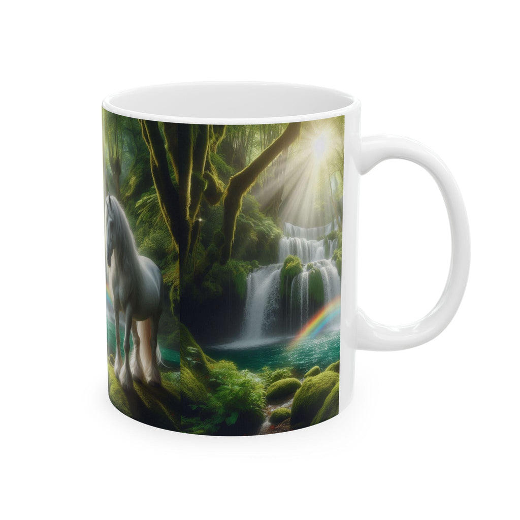 Unicorn by a Waterfall Ceramic Coffee Mug by Gregg Acini Adoree Designs - Gregg Acini Adoree Designs - Mug