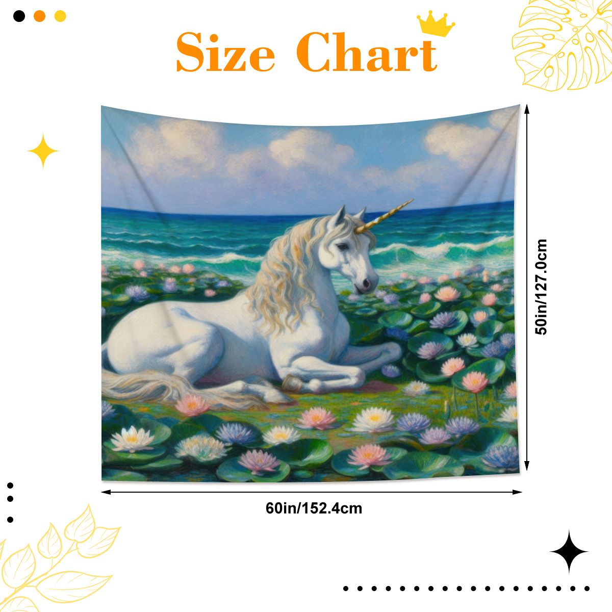 Unicorn by the Sea Lightweight Wall Tapestry (Fabric Wall Hanging - USA) - Gregg Acini Adoree Designs - Wall Coverings