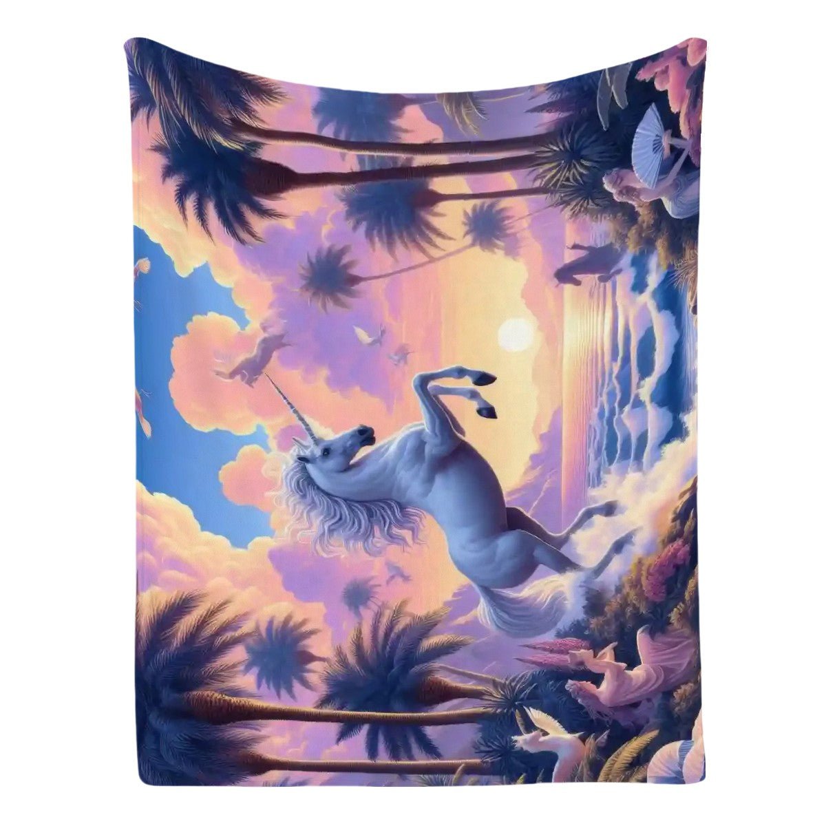 Unicorn Fantasy 300 GSM Flannel Throw Blanket (Made in USA) - Gregg Acini Adoree Designs - Blanket