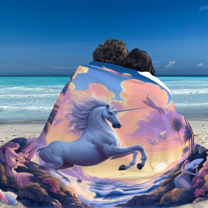Unicorn Fantasy Flannel Throw Blanket - Gregg Acini Adoree Designs - Blanket