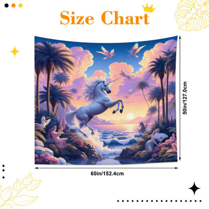 Unicorn Fantasy Lightweight Wall Tapestry (Fabric Wall Hanging - USA) - Gregg Acini Adoree Designs - Wall Coverings