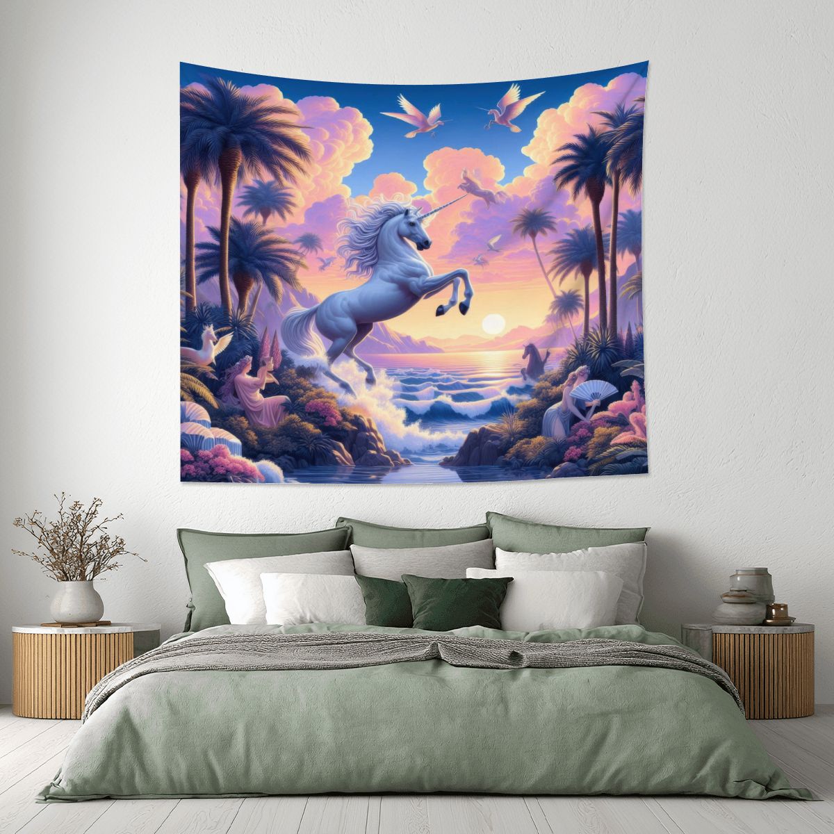 Unicorn Fantasy Lightweight Wall Tapestry (Fabric Wall Hanging - USA) - Gregg Acini Adoree Designs - Wall Coverings