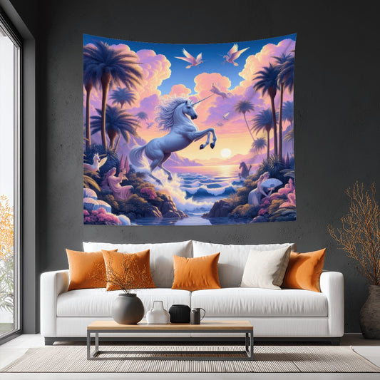 Unicorn Fantasy Lightweight Wall Tapestry (Fabric Wall Hanging - USA) - Gregg Acini Adoree Designs - Wall Coverings
