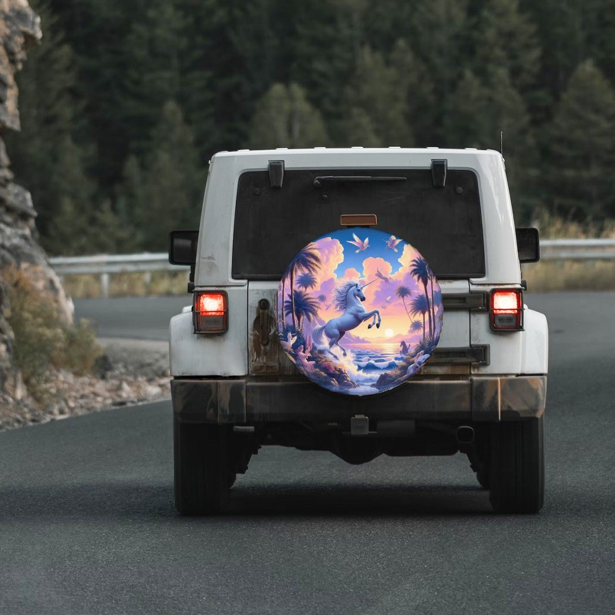 Unicorn Fantasy Thickened Spare Tire Cover - Gregg Acini Adoree Designs - Spare Tire Cover