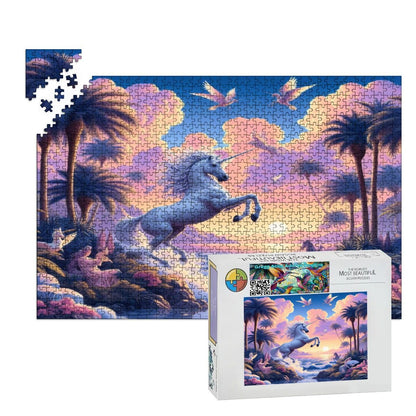 Unicorn Fantasy Wooden Jigsaw Puzzles 1000 pcs (Horizontal) - Gregg Acini Adoree Designs - Jigsaw Puzzle