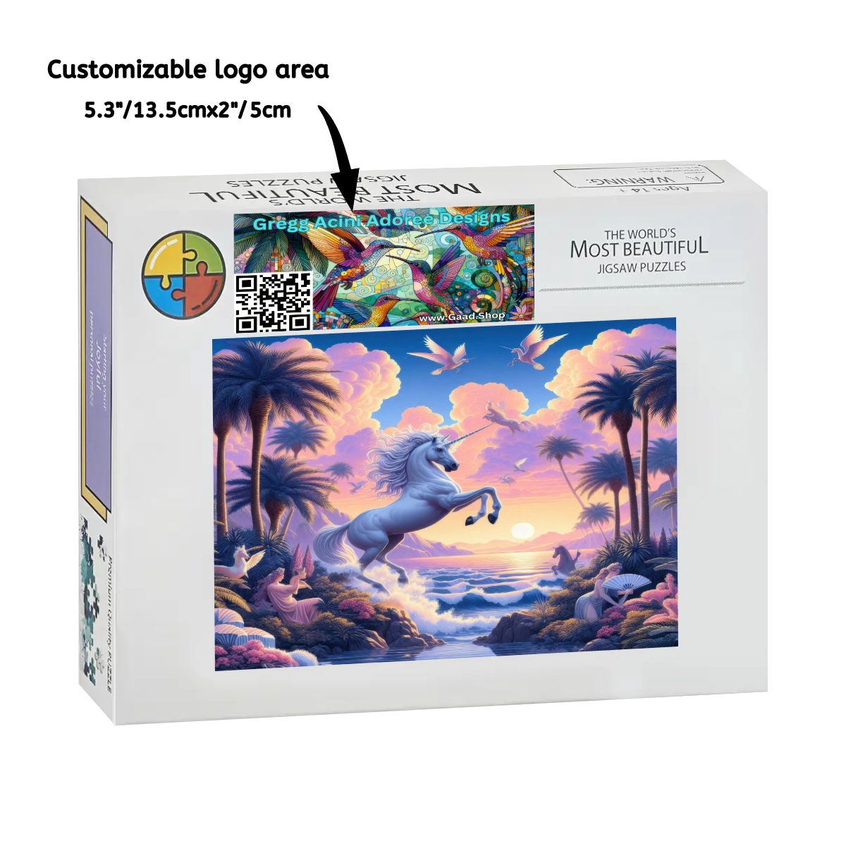 Unicorn Fantasy Wooden Jigsaw Puzzles 1000 pcs (Horizontal) - Gregg Acini Adoree Designs - Jigsaw Puzzle