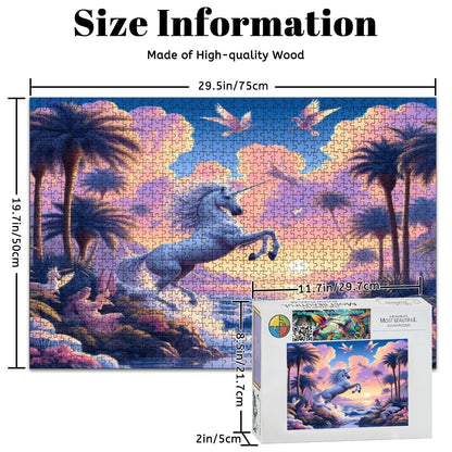 Unicorn Fantasy Wooden Jigsaw Puzzles 1000 pcs (Horizontal) - Gregg Acini Adoree Designs - Jigsaw Puzzle