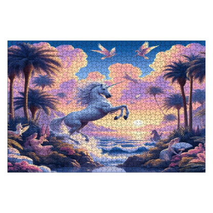 Unicorn Fantasy Wooden Jigsaw Puzzles 1000 pcs (Horizontal) - Gregg Acini Adoree Designs - Jigsaw Puzzle