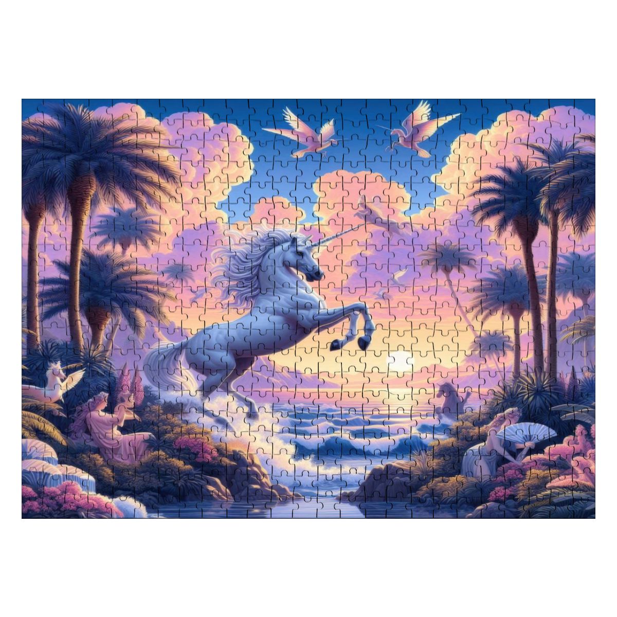 Unicorn Fantasy Wooden Jigsaw Puzzles 500 pcs - Gregg Acini Adoree Designs - Jigsaw Puzzle