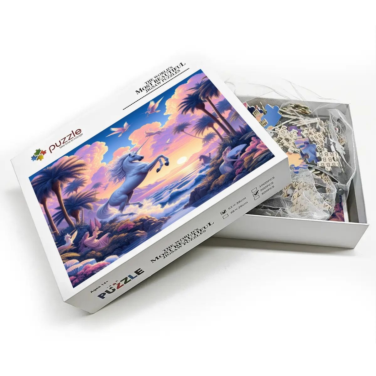 Unicorn Fantasy Wooden Jigsaw Puzzles 500 pcs - Gregg Acini Adoree Designs - Jigsaw Puzzle