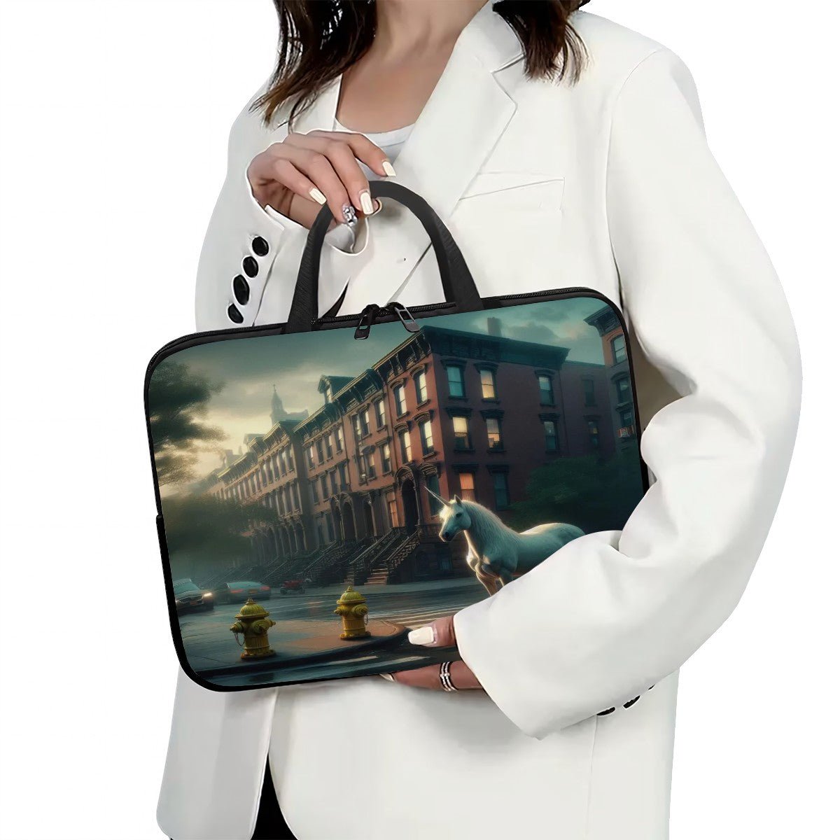 Unicorn in the City Laptop Bag - Gregg Acini Adoree Designs - Laptop Bag