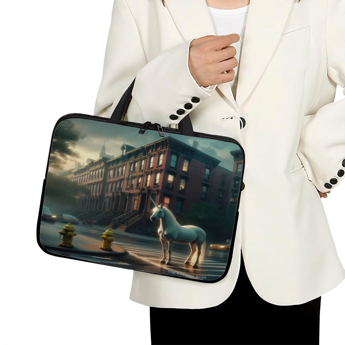Unicorn in the City Laptop Bag - Gregg Acini Adoree Designs - Laptop Bag