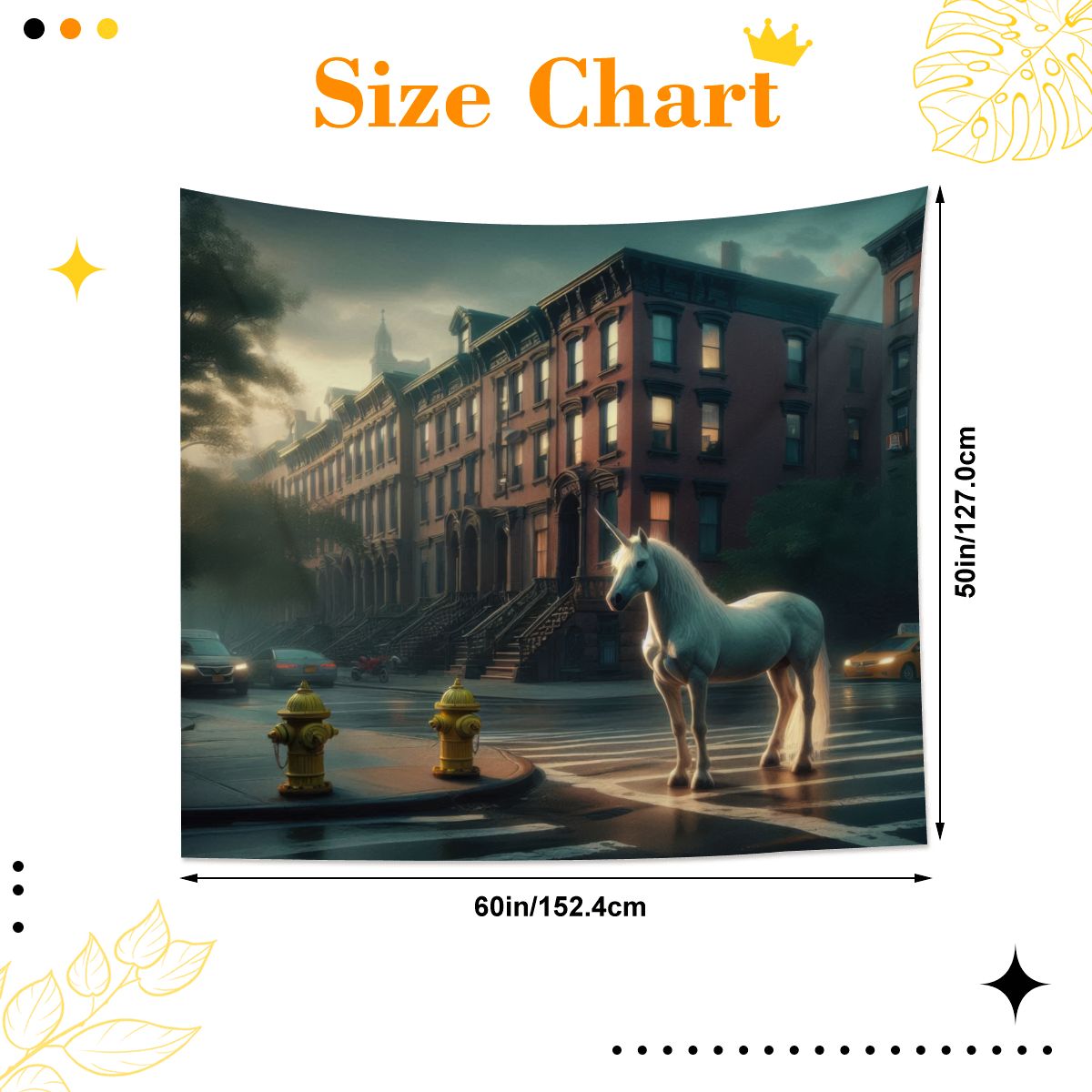 Unicorn in the City Lightweight Wall Tapestry (Fabric Wall Hanging - USA) - Gregg Acini Adoree Designs - Wall Coverings