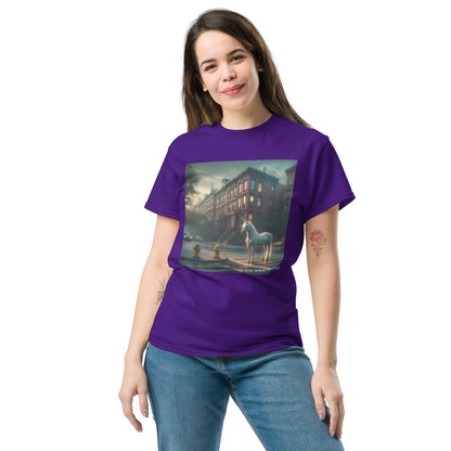 Unicorn in the City Unisex classic tee by Gregg Acini Adoree Designs - Gregg Acini Adoree Designs - Tee Shirt