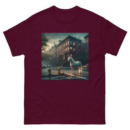 Unicorn in the City Unisex classic tee by Gregg Acini Adoree Designs - Gregg Acini Adoree Designs - Tee Shirt