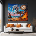 Unicorn in the style of Dali Lightweight Wall Tapestry (Fabric Wall Hanging - USA) - Gregg Acini Adoree Designs - Wall Coverings