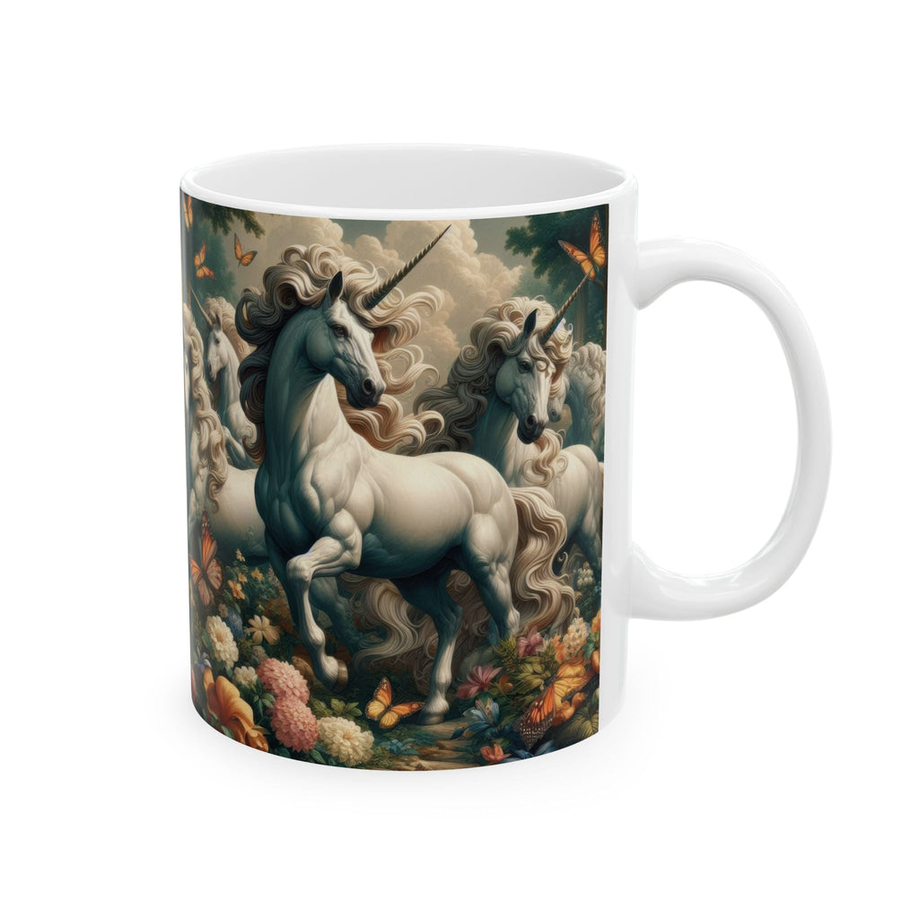 Unicorns and Butterflies Ceramic Coffee Mug by Gregg Acini Adoree Designs - Gregg Acini Adoree Designs - Mug