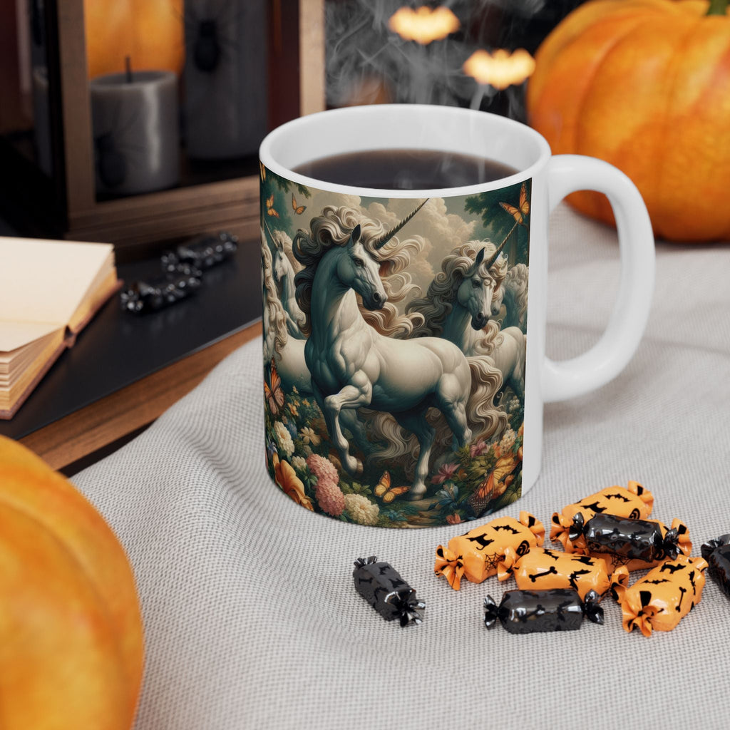 Unicorns and Butterflies Ceramic Coffee Mug by Gregg Acini Adoree Designs - Gregg Acini Adoree Designs - Mug