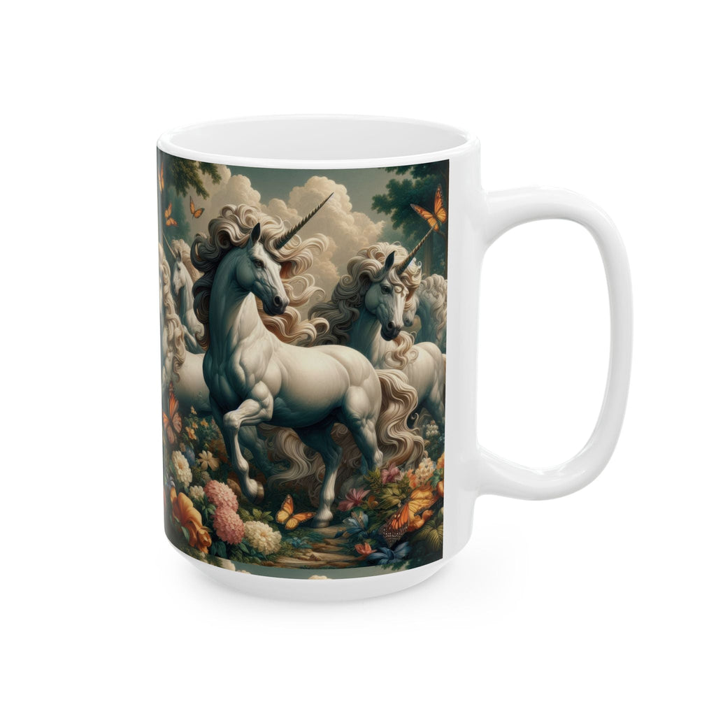 Unicorns and Butterflies Ceramic Coffee Mug by Gregg Acini Adoree Designs - Gregg Acini Adoree Designs - Mug
