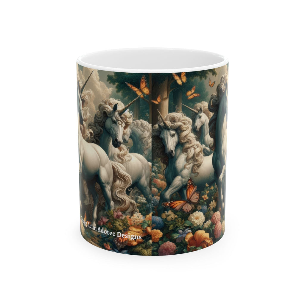 Unicorns and Butterflies Ceramic Coffee Mug by Gregg Acini Adoree Designs - Gregg Acini Adoree Designs - Mug
