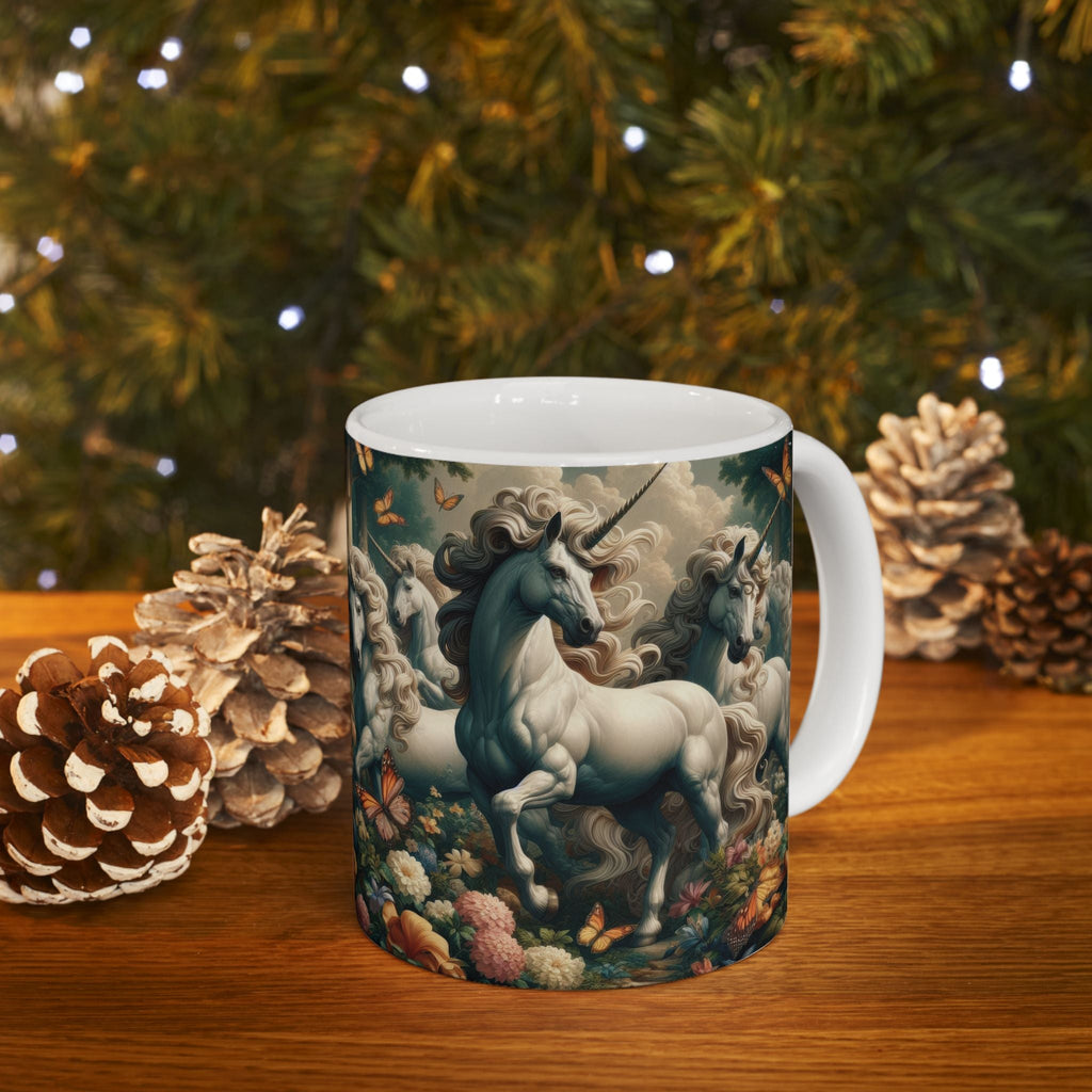 Unicorns and Butterflies Ceramic Coffee Mug by Gregg Acini Adoree Designs - Gregg Acini Adoree Designs - Mug