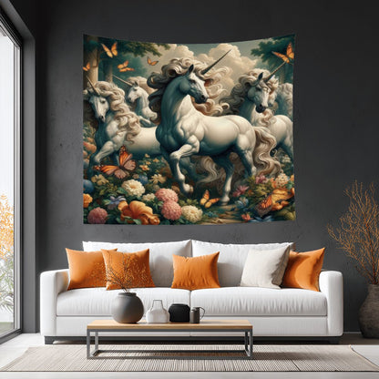 Unicorns and Butterflies Lightweight Wall Tapestry (Fabric Wall Hanging - USA) - Gregg Acini Adoree Designs - Wall Coverings