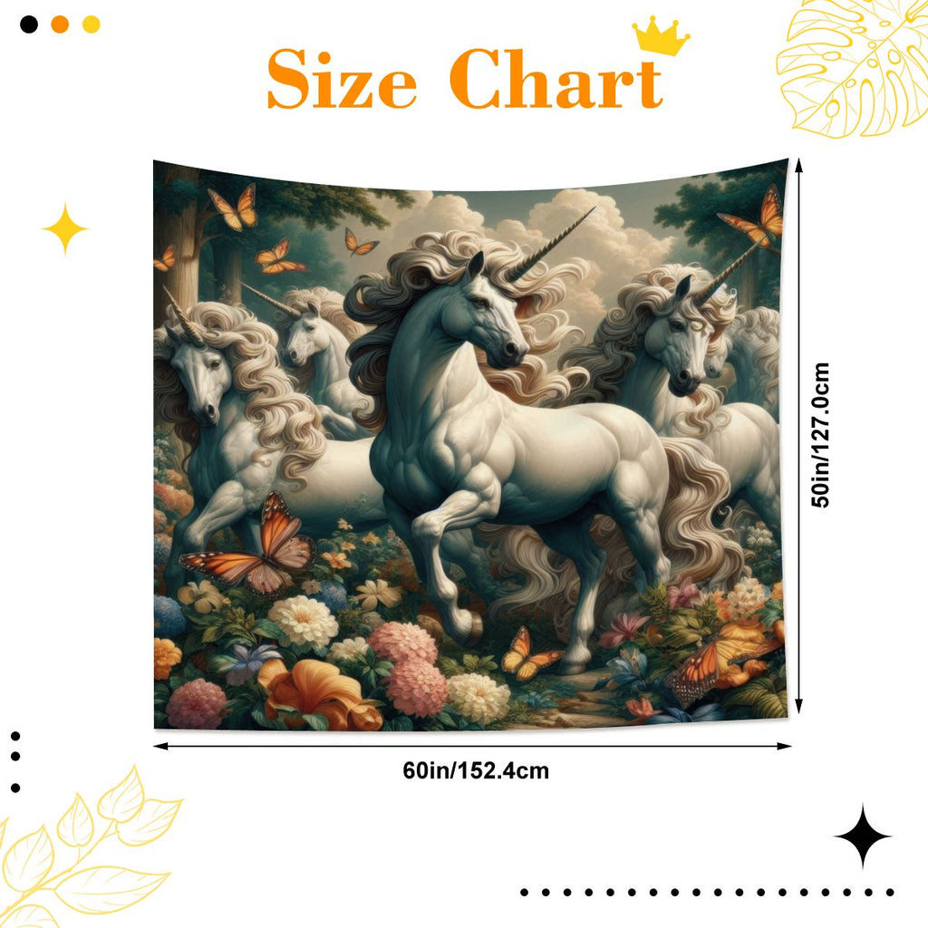 Unicorns and Butterflies Lightweight Wall Tapestry (Fabric Wall Hanging - USA) - Gregg Acini Adoree Designs - Wall Coverings