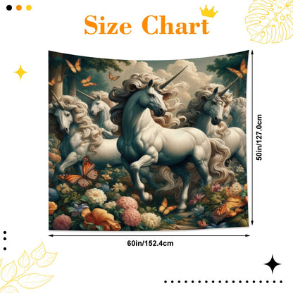 Unicorns and Butterflies Lightweight Wall Tapestry (Fabric Wall Hanging - USA) - Gregg Acini Adoree Designs - Wall Coverings