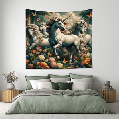 Unicorns and Butterflies Lightweight Wall Tapestry (Fabric Wall Hanging - USA) - Gregg Acini Adoree Designs - Wall Coverings