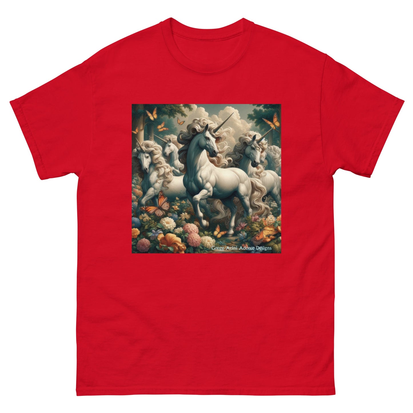Unicorns and Butterflies Unisex classic tee by Gregg Acini Adoree Designs - Gregg Acini Adoree Designs - Tee Shirt