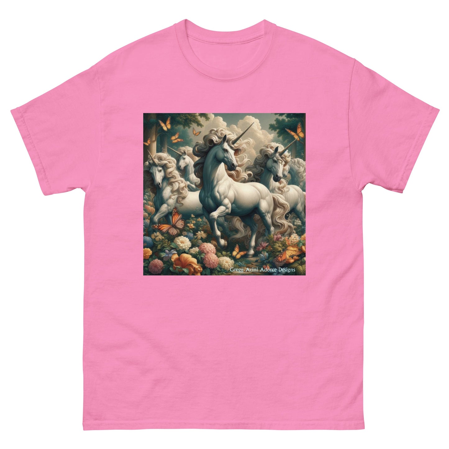 Unicorns and Butterflies Unisex classic tee by Gregg Acini Adoree Designs - Gregg Acini Adoree Designs - Tee Shirt