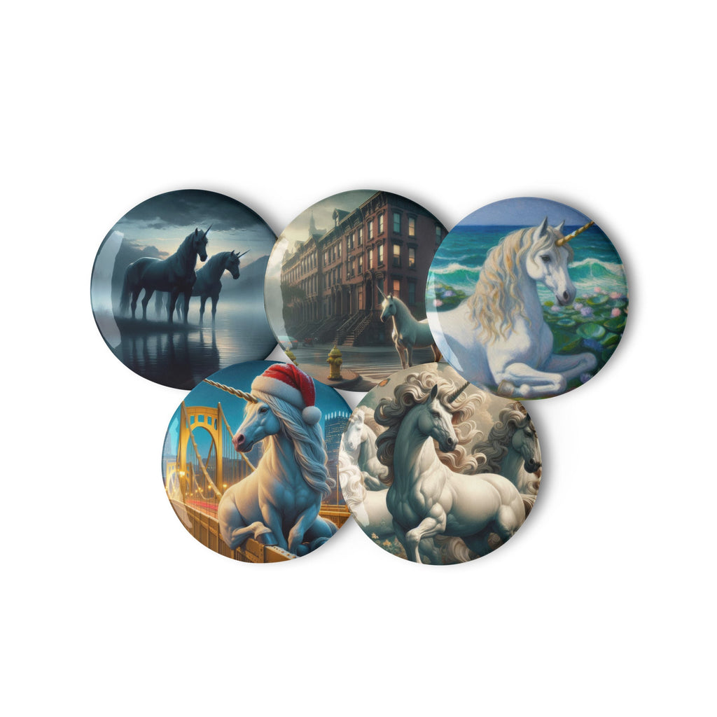 Unicorns Set of pin buttons - Gregg Acini Adoree Designs - Pin Buttons