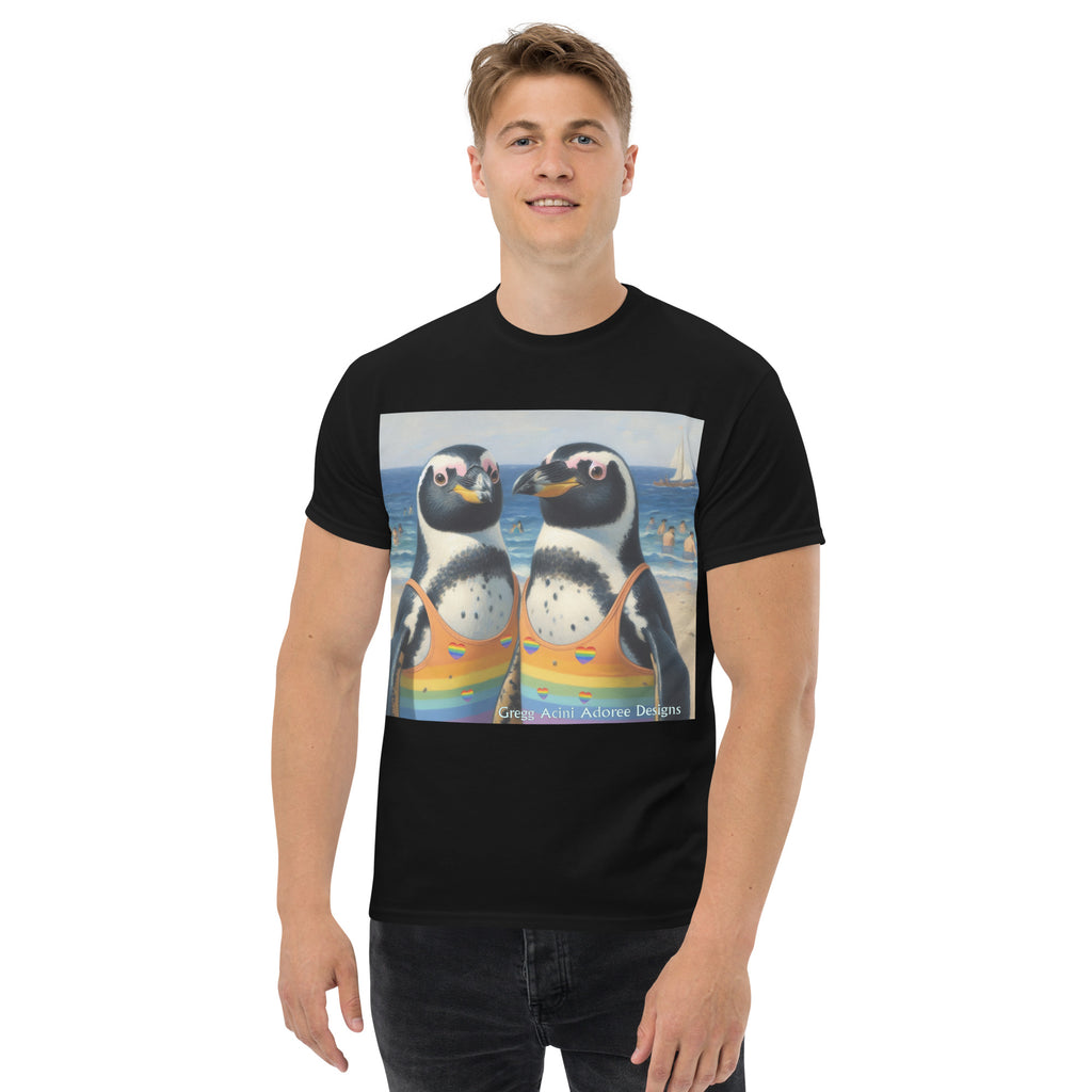 Proud Penguins at the Beach Unisex classic tee