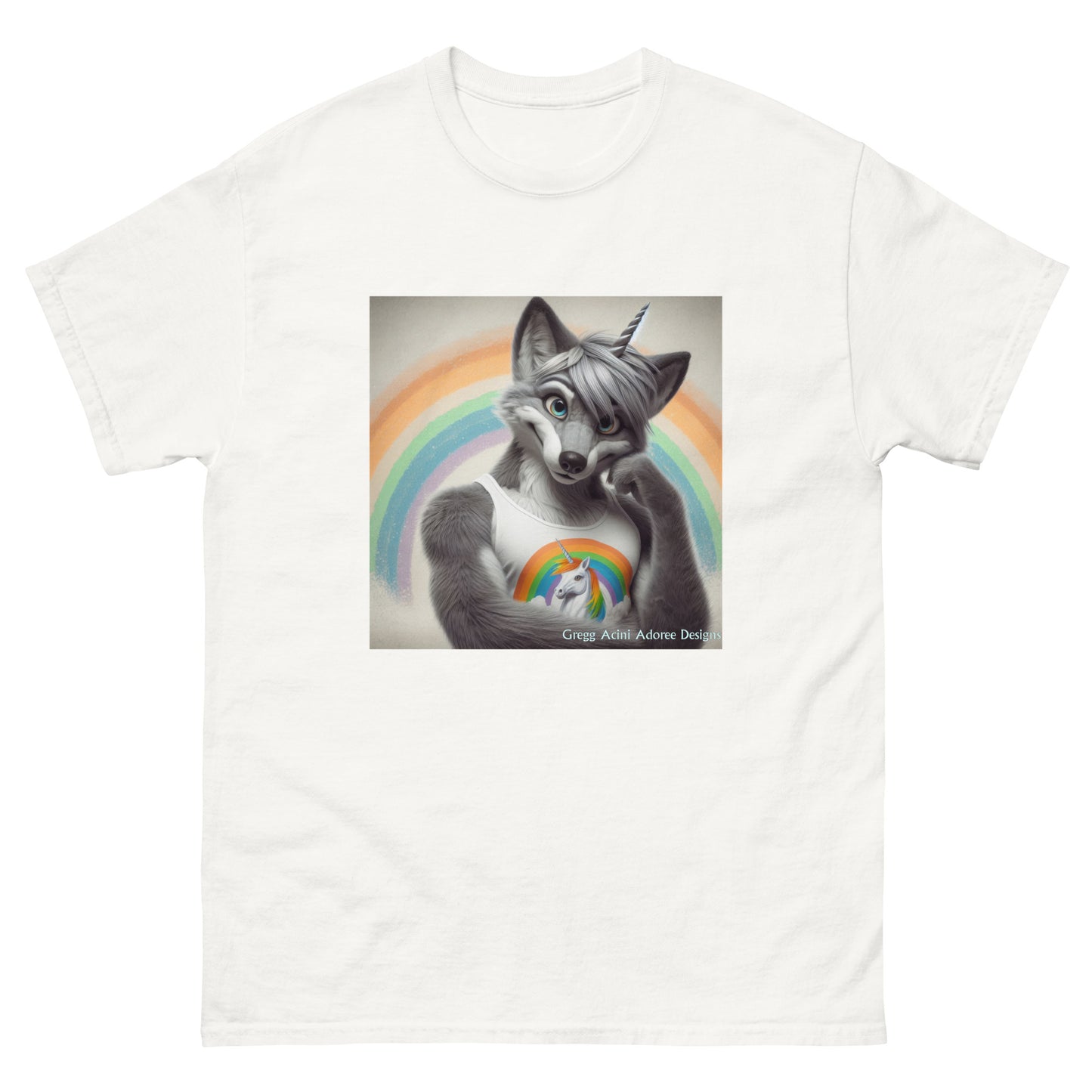 Furry Fox Unisex classic tee by Gregg Acini Adoree Designs