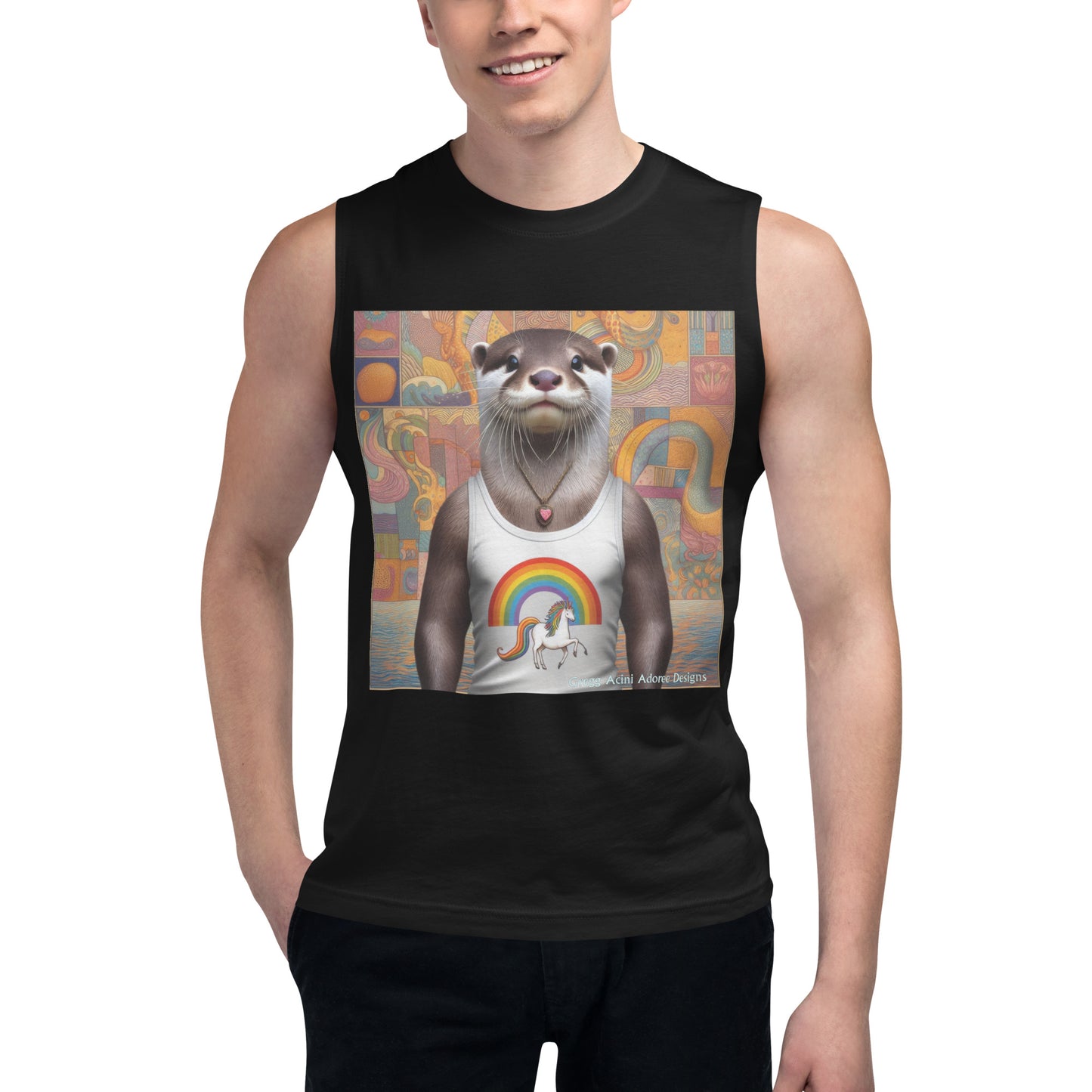 Proud Otter Muscle Shirt by Gregg Acini Adoree Designs