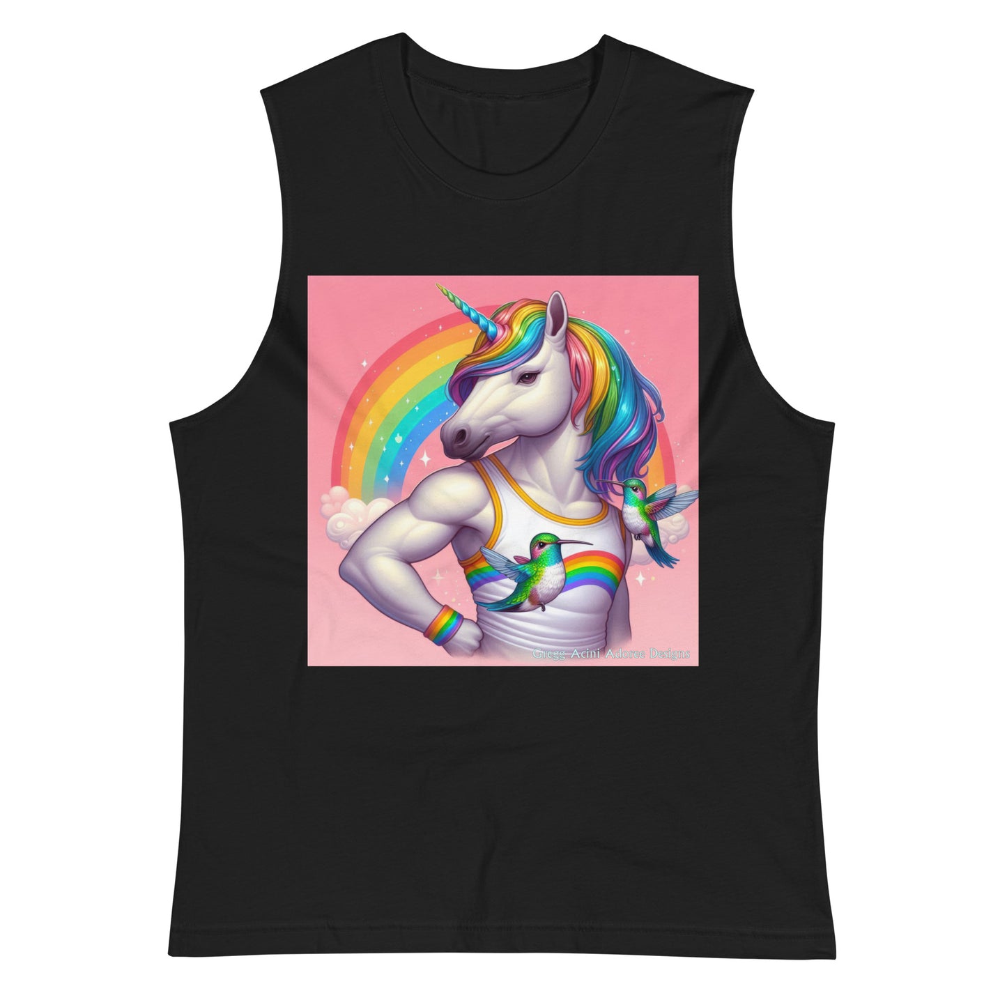 Fabulous Unicorn Muscle Shirt by Gregg Acini Adoree Designs