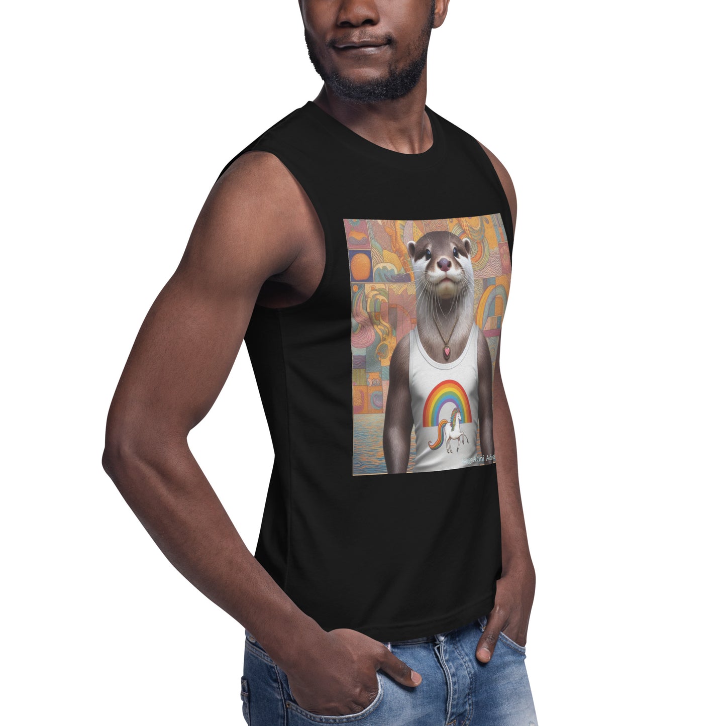 Proud Otter Muscle Shirt by Gregg Acini Adoree Designs