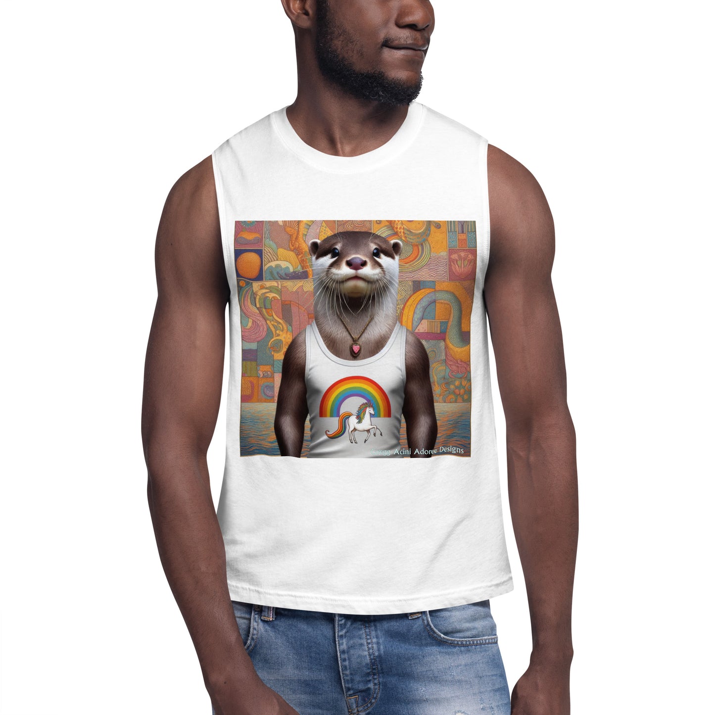 Proud Otter Muscle Shirt by Gregg Acini Adoree Designs