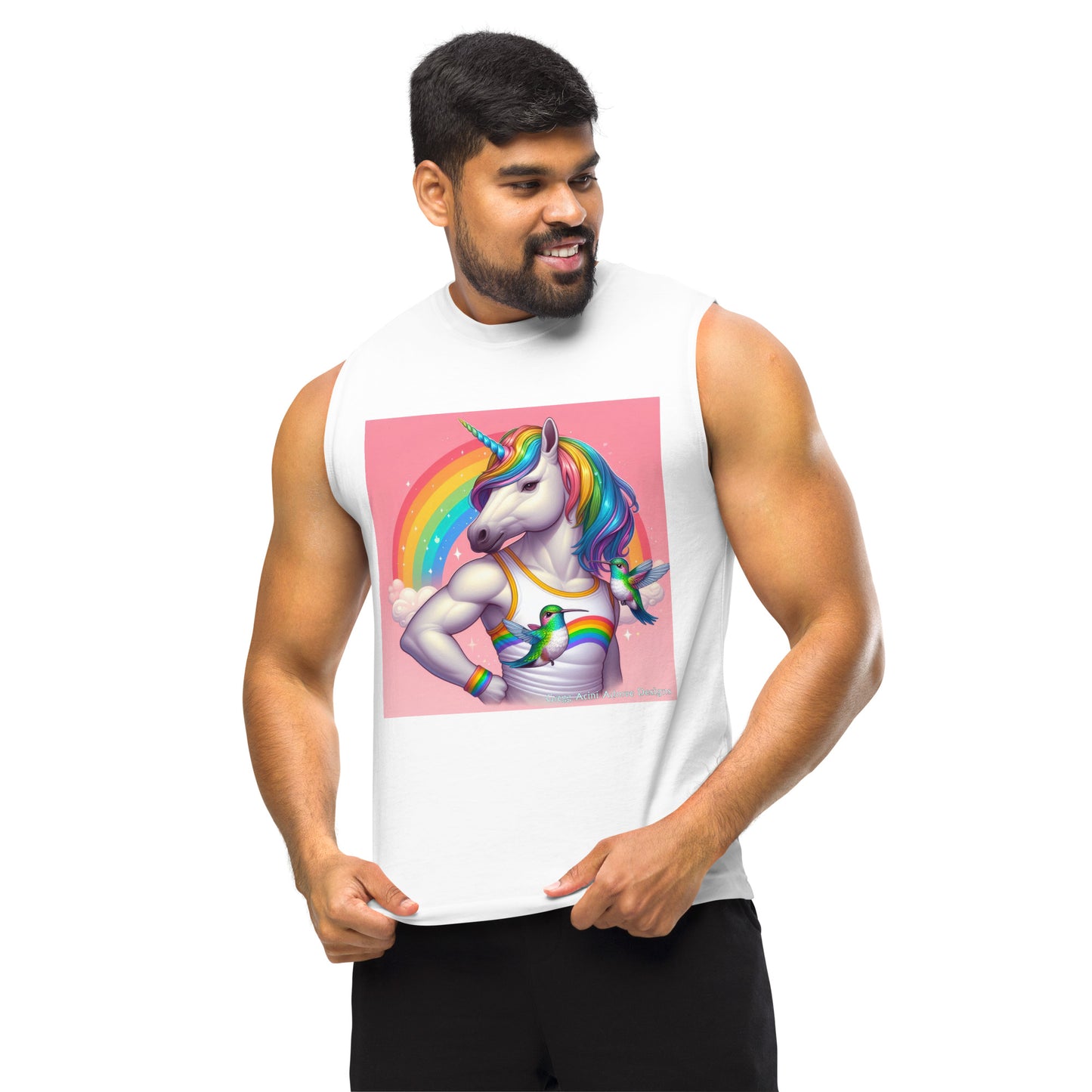 Fabulous Unicorn Muscle Shirt by Gregg Acini Adoree Designs