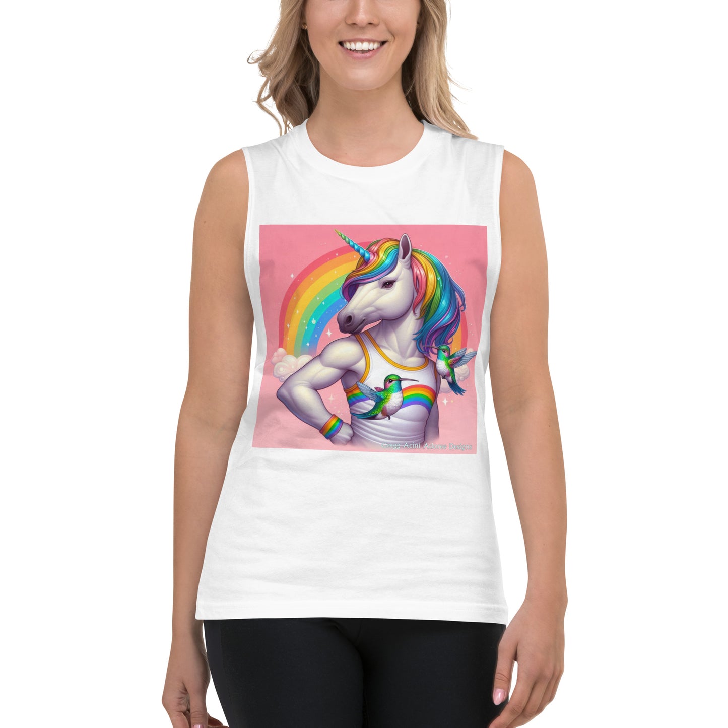 Fabulous Unicorn Muscle Shirt by Gregg Acini Adoree Designs