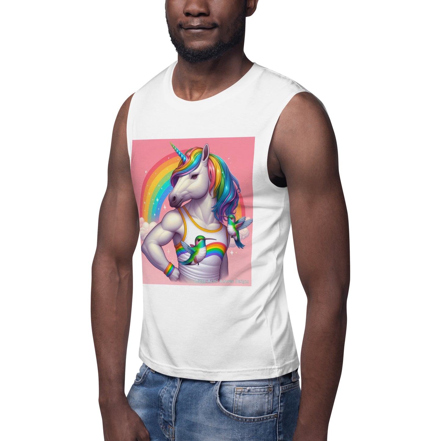 Fabulous Unicorn Muscle Shirt by Gregg Acini Adoree Designs