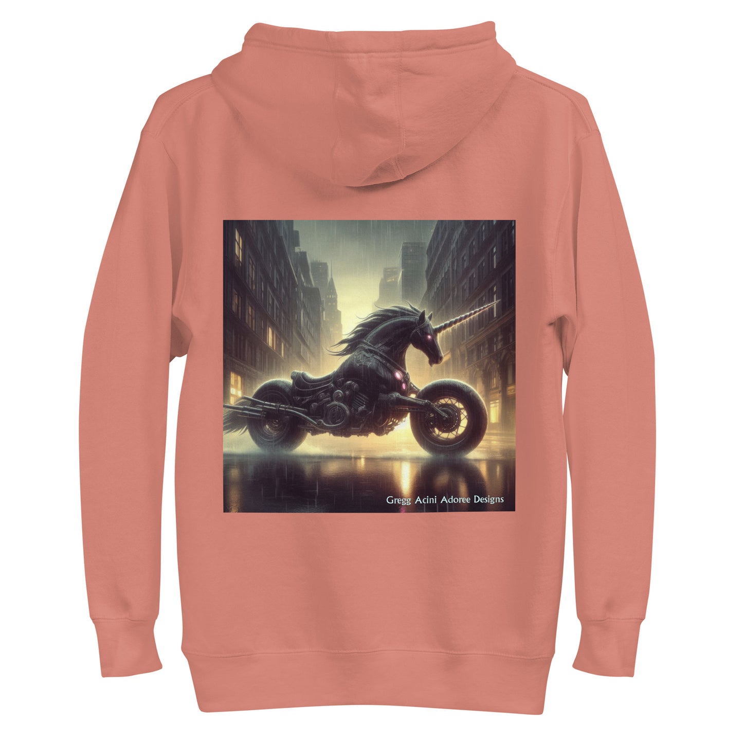 Motorcycle Unicorn Unisex Hoodie by Gregg Acini Adoree Designs