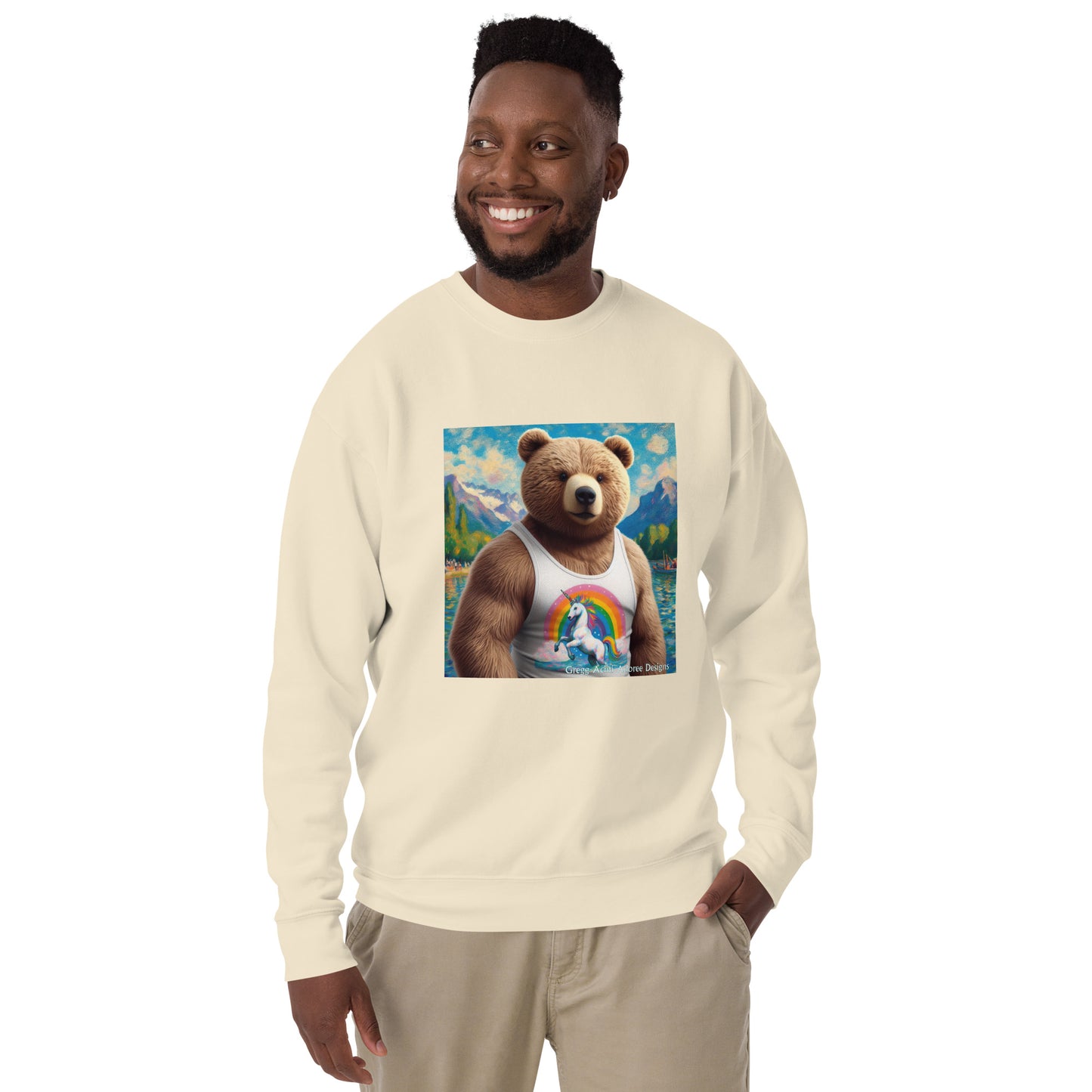 Proud Bear1 Unisex Premium Sweatshirt by Gregg Acini Adoree Designs