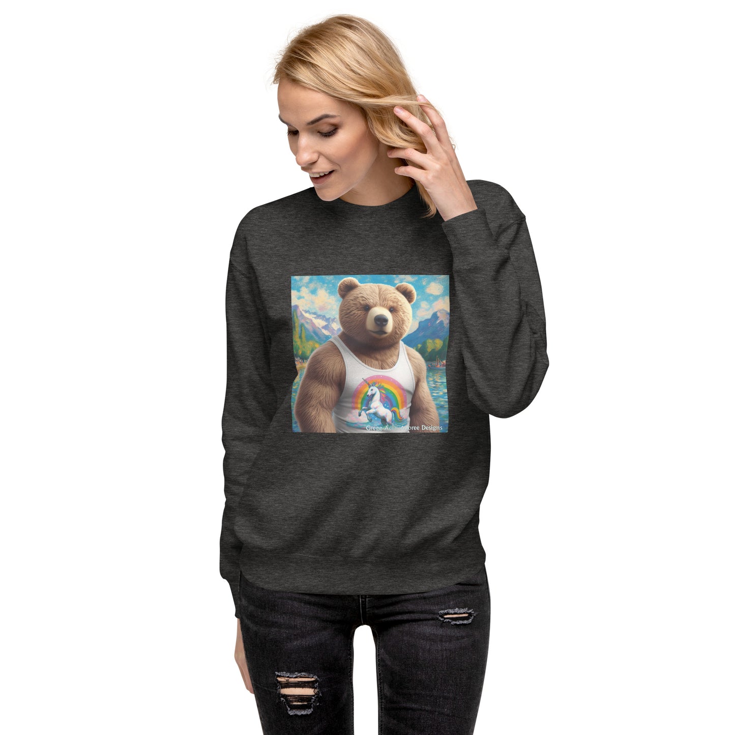 Proud Bear1 Unisex Premium Sweatshirt by Gregg Acini Adoree Designs