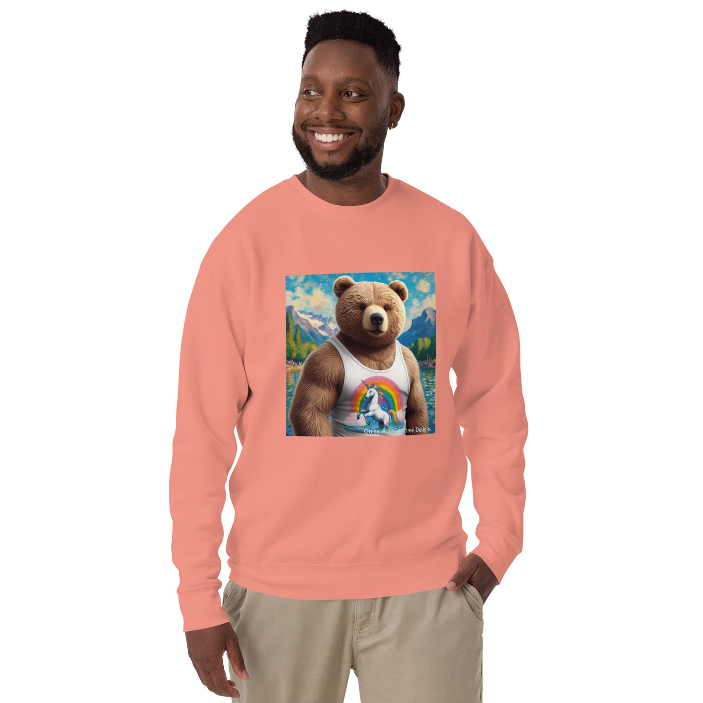 Proud Bear1 Unisex Premium Sweatshirt by Gregg Acini Adoree Designs