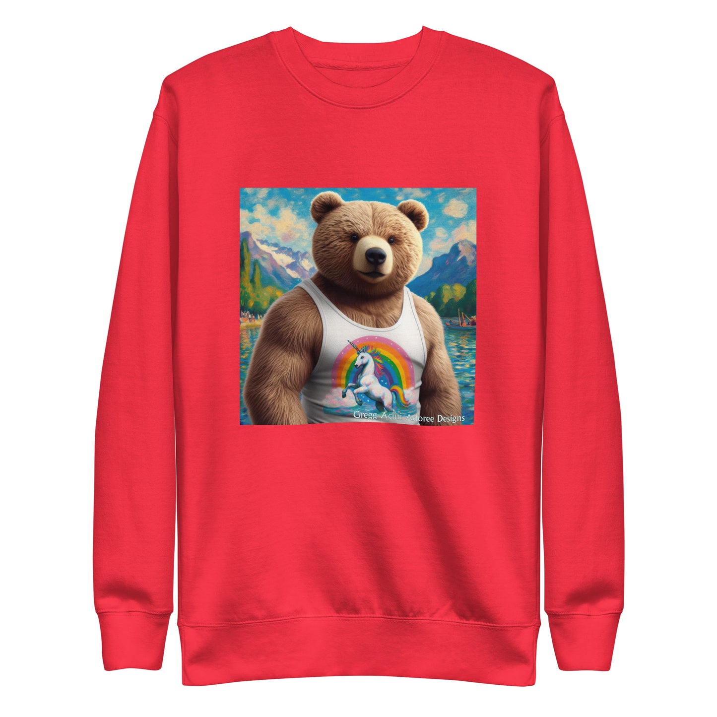 Proud Bear1 Unisex Premium Sweatshirt by Gregg Acini Adoree Designs