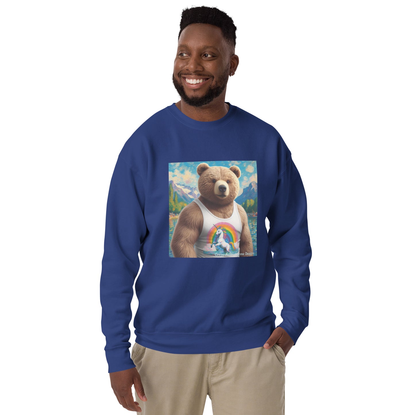 Proud Bear1 Unisex Premium Sweatshirt by Gregg Acini Adoree Designs