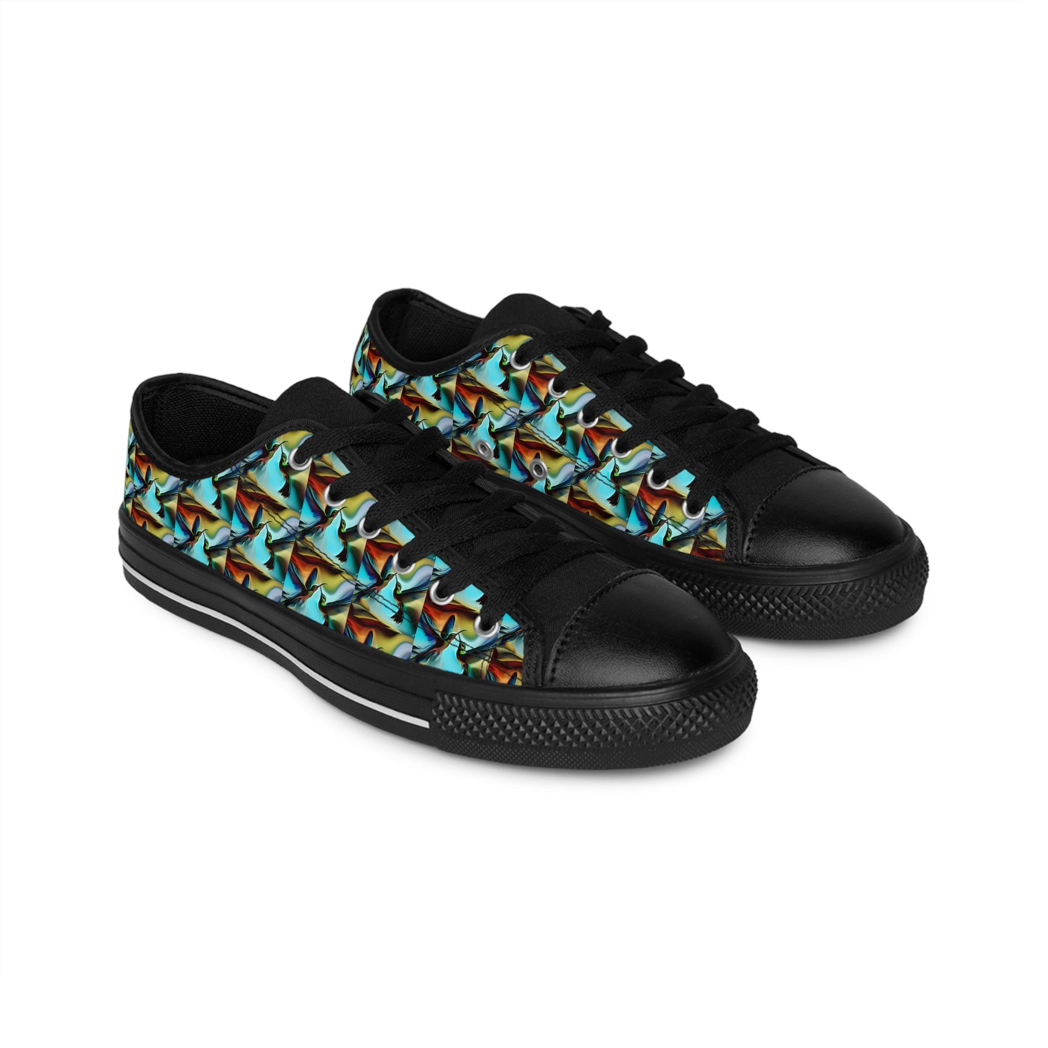 Vibrant Hummingbird Pattern Women's Sneakers - Stylish, Comfortable Footwear for Everyday Adventures - Gregg Acini Adoree Designs - Shoes