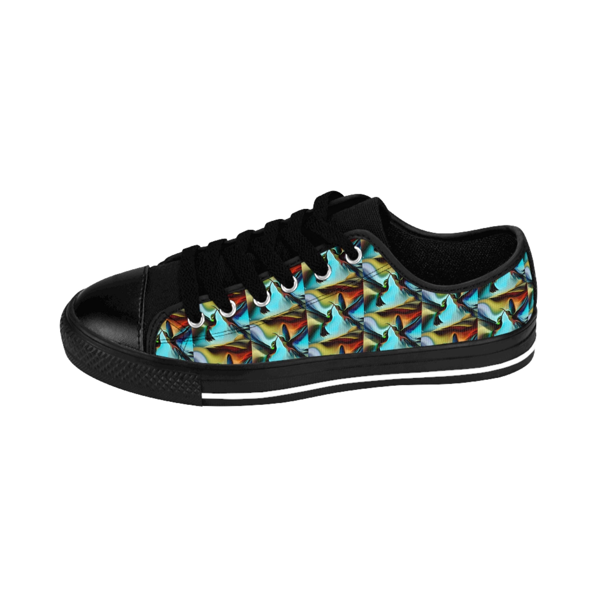 Vibrant Hummingbird Pattern Women's Sneakers - Stylish, Comfortable Footwear for Everyday Adventures - Gregg Acini Adoree Designs - Shoes