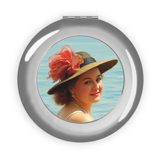 Vintage Travel Mirror with Paige by the Lake Design by Gregg Acini Adoree Designs - Gregg Acini Adoree Designs - Accessories
